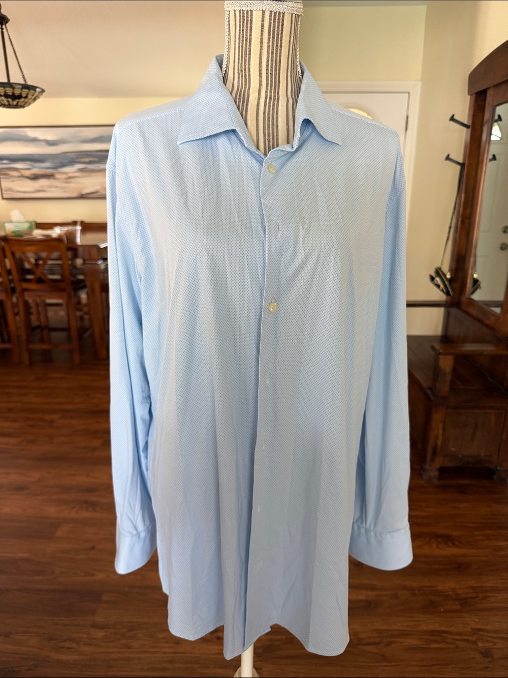 Eton Light Blue Micro-Pattern Dress Shirt